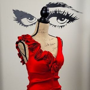 Bold Red cocktail dress, 8, red